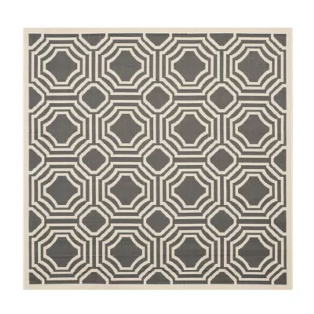 Safavieh Courtyard Collection Torma Geometric Indoor/Outdoor Square Area Rug