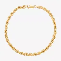 10K Gold / Inch Hollow Rope Chain Bracelet