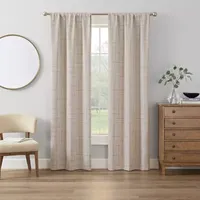 Eclipse Kerry Distressed Texture Energy Saving Blackout Rod Pocket Set of 2 Curtain Panel