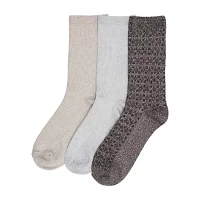 Cuddl Duds Midweight 3 Pair Crew Socks Womens