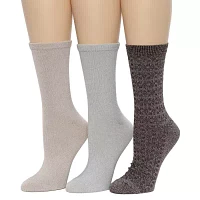 Cuddl Duds Midweight 3 Pair Crew Socks Womens