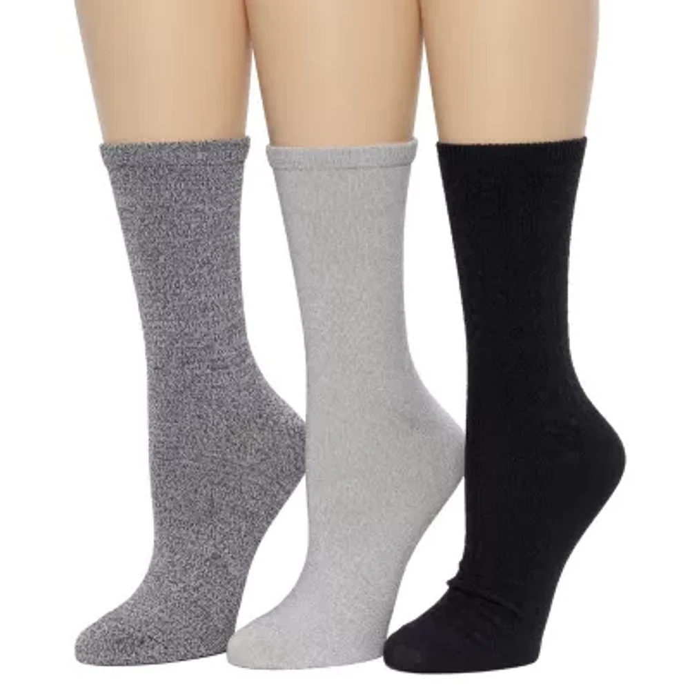 Cuddl Duds Midweight 3 Pair Crew Socks Womens