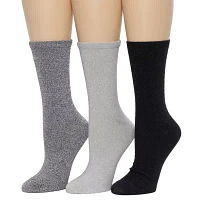 Cuddl Duds Midweight 3 Pair Crew Socks Womens