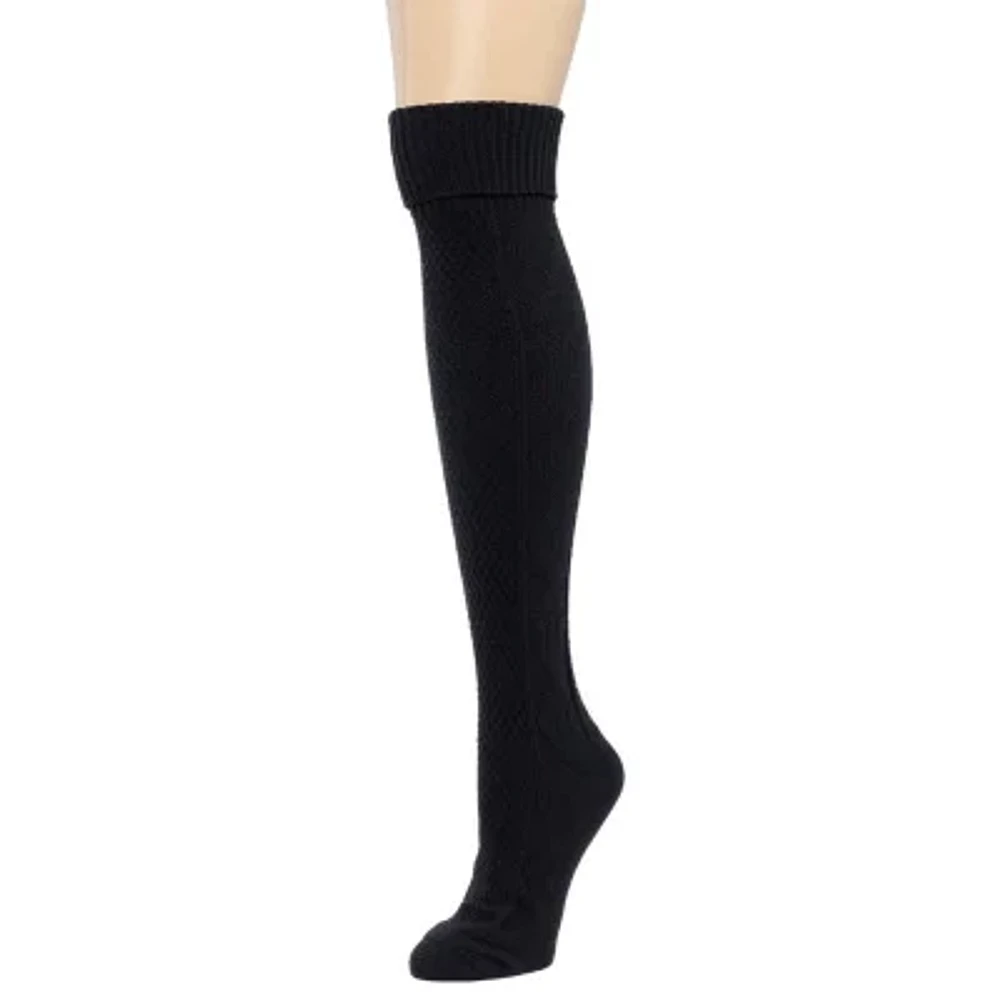 Cuddl Duds Diamond Turncuff 1 Pair Over the Knee Socks Womens