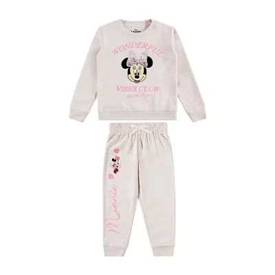 Disney Collection Little & Big Girls 2-pc. Fleece Minnie Mouse Pant Set