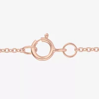 Yes Womens Lab Created White Opal 14K Rose Gold Over Silver Pendant Necklaces