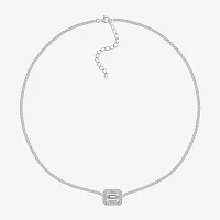 Diamonart Womens White Cubic Zirconia Sterling Silver Tennis Necklaces