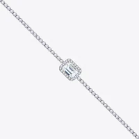 Diamonart Womens White Cubic Zirconia Sterling Silver Tennis Necklaces