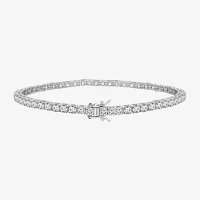 Diamonart White Cubic Zirconia Sterling Silver Infinity 7.25 Inch Tennis Bracelet