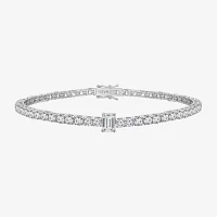 Diamonart White Cubic Zirconia Sterling Silver Infinity 7.25 Inch Tennis Bracelet