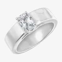 Diamonart Womens White Cubic Zirconia Sterling Silver Solitaire Engagement Ring