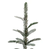 Northlight Slim Flocked Nordmann Fir 7 1/2 Foot Fir Christmas Tree