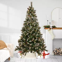 Northlight Snow Valley 7 1/2 Foot Pre-Lit Pine Christmas Tree