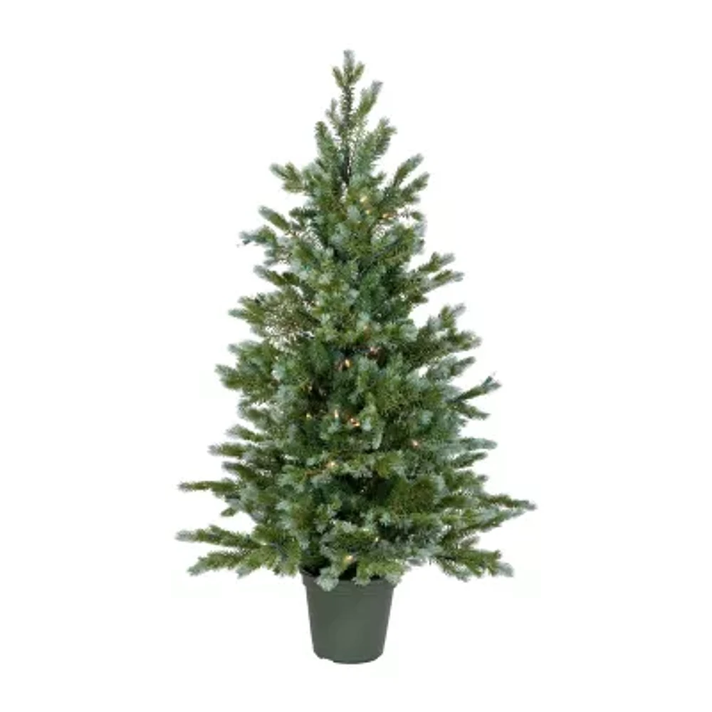 Northlight  Potted Clear Lights 4 Foot Pre-Lit Spruce Christmas Tree