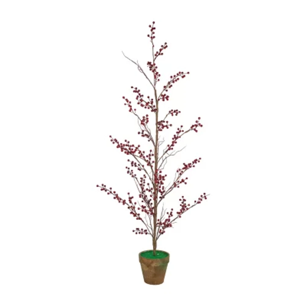 Northlight Potted Berry Twig Unlit 4 Foot Christmas Tree