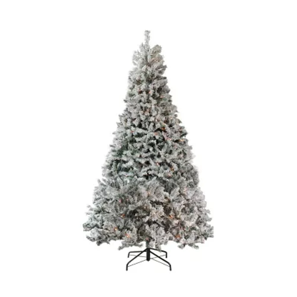 Northlight  Flocked Medium 6 1/2 Foot Pre-Lit Pine Christmas Tree