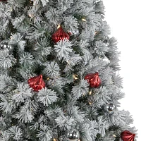 Northlight Snow Bristle 7 1/2 Foot Pre-Lit Pine Christmas Tree