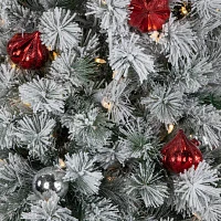 Northlight Snow Bristle 7 1/2 Foot Pre-Lit Pine Christmas Tree