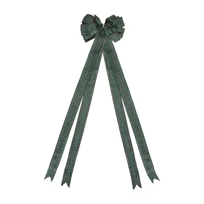 Northlight 50in Plaid 16 Loop Bow Indoor Ribbon