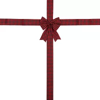 Northlight 14ft Red Buffalo Plaid  Door Bow Indoor Ribbon