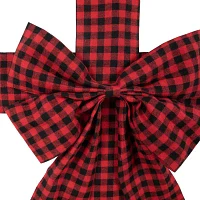 Northlight 14ft Red Buffalo Plaid  Door Bow Indoor Ribbon