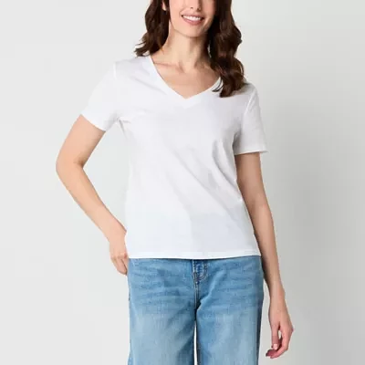 a.n.a Womens V Neck Short Sleeve T-Shirt