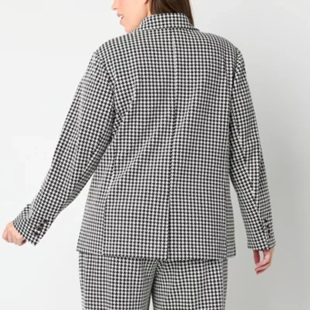 Liz Claiborne Ponte Womens Classic Fit Blazer-Plus