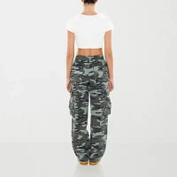 Forever 21 Womens Mid Rise Wide Leg Cargo Pant-Juniors