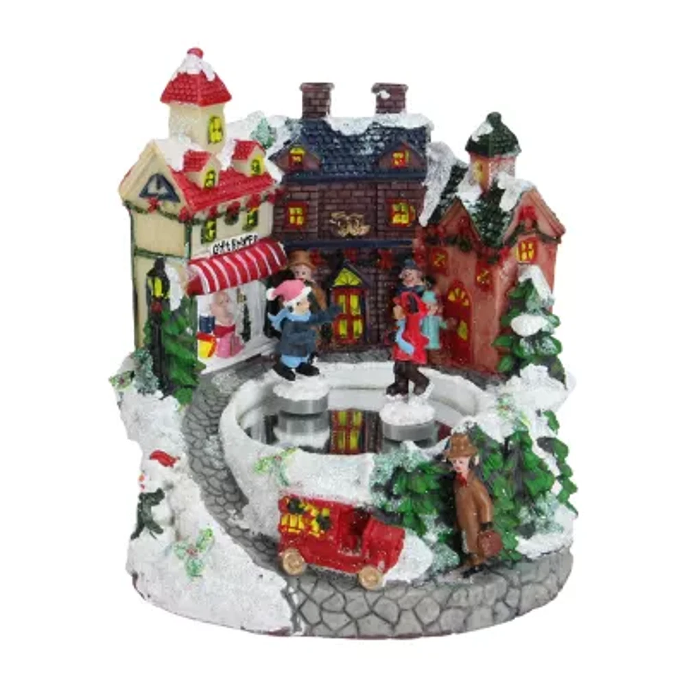 Northlight Victorian  Ice Skating Music Box Animated Christmas Village