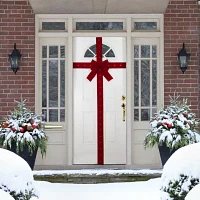 Northlight 14ft Prelit Red Velvet  Door Bow Indoor Ribbon