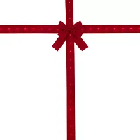 Northlight 14ft Prelit Red Velvet  Door Bow Indoor Ribbon