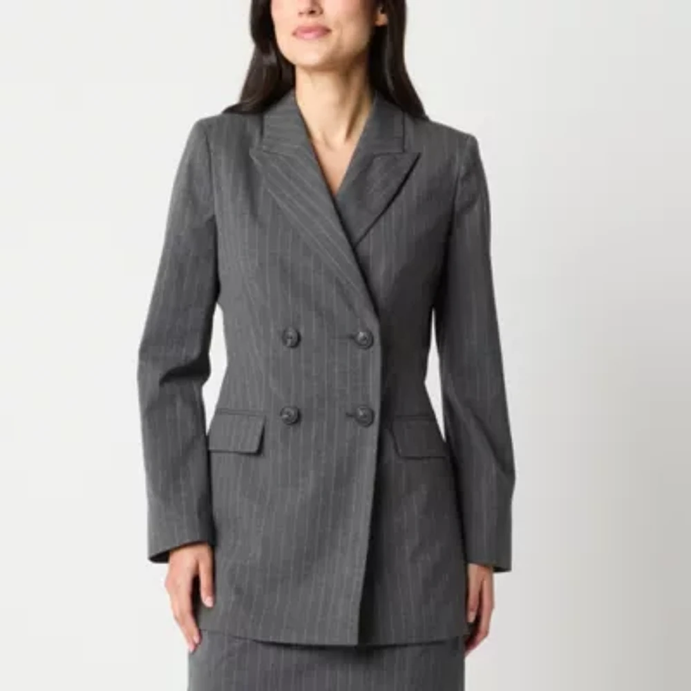 Worthington Tall Womens Regular Fit Double Breasted Blazer