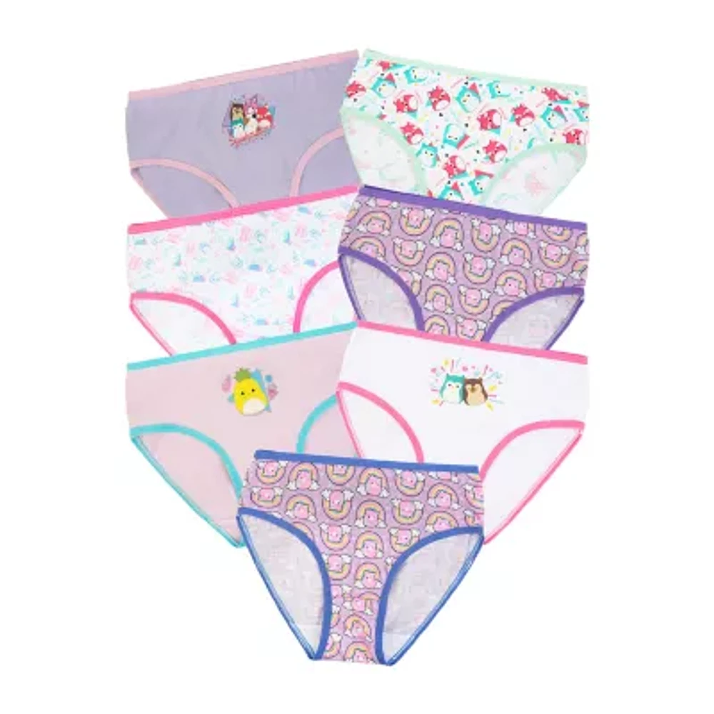 Little & Big Girls Squishmallows 7 Pack Brief Panty