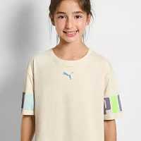 PUMA Big Girls Crew Neck Short Sleeve T-Shirt