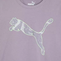 PUMA Big Girls Crew Neck Short Sleeve Graphic T-Shirt