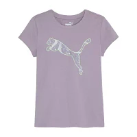 PUMA Big Girls Crew Neck Short Sleeve Graphic T-Shirt