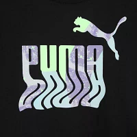 PUMA Big Girls Crew Neck Long Sleeve Graphic T-Shirt