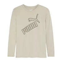 PUMA Big Boys Crew Neck Long Sleeve Graphic T-Shirt