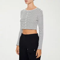 Forever 21 Long Sleeve Henley Tee Womens Juniors T-Shirt