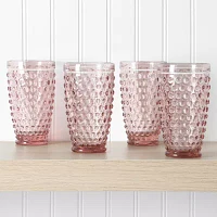 Martha Stewart Chauncey Hobnail 4-pc. Glass Tumbler Set