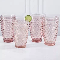 Martha Stewart Chauncey Hobnail 4-pc. Glass Tumbler Set