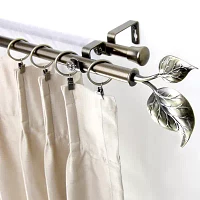 Rod Desyne Double 13/16" Adjustable Curtain with Ivy Finials