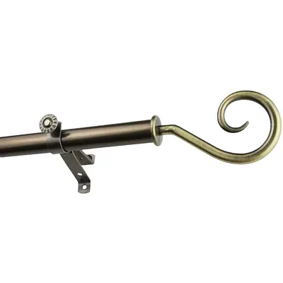 Rod Desyne 13/16" Adjustable Curtain with Curl Finials