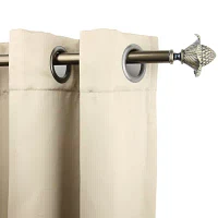 Rod Desyne 13/16" Adjustable Curtain with Bloom Finials