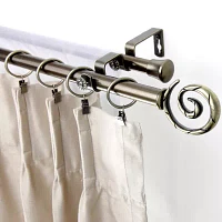 Rod Desyne Double 13/16" Adjustable Curtain with Spiral Finials