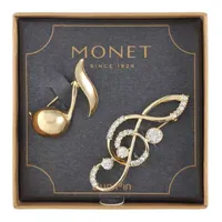 Monet Jewelry Gold Tone Music Notes Pin