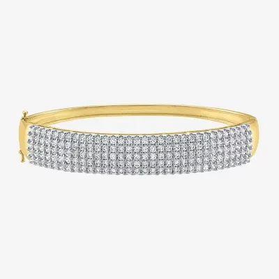 (G-H / Si2-I1) 4 CT. T.W. Lab Grown Diamond 10K White Gold Bangle Bracelet