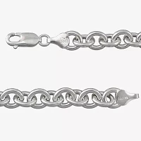 Made in Italy Sterling Silver 7.5 Inch Hollow Cable Chain Bracelet