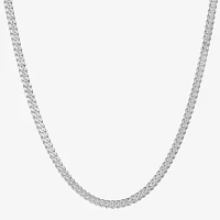 Made in Italy Sterling Silver Inch Solid Curb Chain Necklace