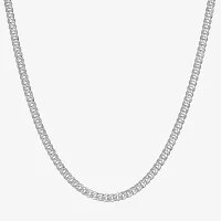 Made in Italy Sterling Silver Inch Solid Curb Chain Necklace